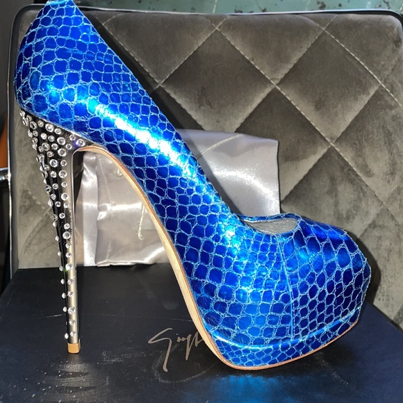 Giuseppe Zanotti Sharon 105 Turquoise / Royal Blue - Picture 8 of 12